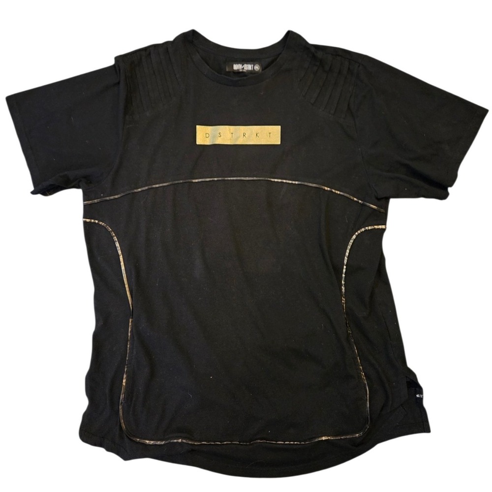 8ighth Dstrkt New York Mens 2XL Black Short Sleeve Moto T-Shirt Kangaroo Pocket